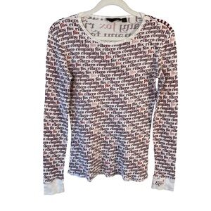 Fox Riders Y2K White and Red Logo Long Sleeve Tee Size S Vintage Moto Grunge